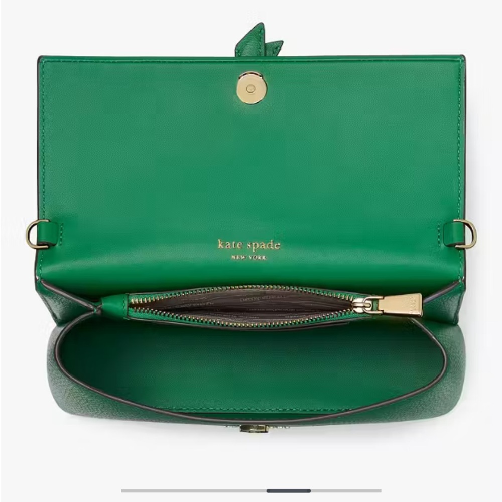 NWT KATE SPADE NEW YORK Emerald Green Knott Crossbody Bag - Picture 3 of 7